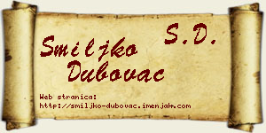 Smiljko Dubovac vizit kartica